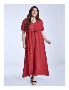 Celestino Maxi φόρεμα με κουμπιά κοκκινο σκουρο για Γυναίκα