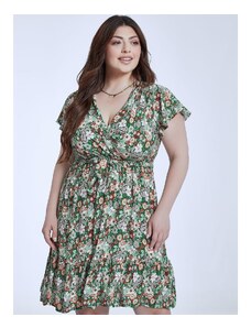 Celestino Κρουαζέ εμπριμέ φόρεμα με ζώνη πρασινο για Γυναίκα