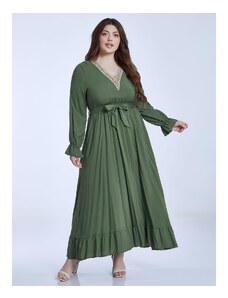 Celestino Φόρεμα με κέντημα στη λαιμόκοψη πρασινο σκουρο για Γυναίκα