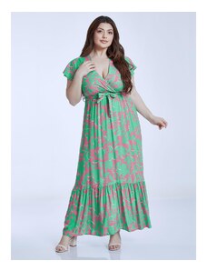 Celestino Εμπριμέ φόρεμα με ελαστική μέση πρασινο για Γυναίκα