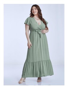 Celestino Maxi φόρεμα με αποσπώμενη ζώνη xaki anoixto για Γυναίκα
