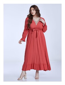Celestino Φόρεμα με κέντημα στη λαιμόκοψη τριανταφυλλι για Γυναίκα
