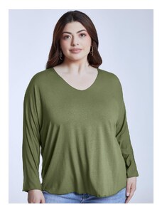 Celestino Oversized μπλούζα με απαλή υφή χακι για Γυναίκα