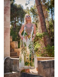 Islandboutique T-Back Maxi Dress Aisha Green Jungle