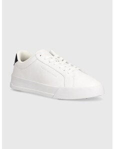 Δερμάτινα αθλητικά παπούτσια Tommy Hilfiger TH COURT BETTER LTH TUMBLED χρώμα: άσπρο, FM0FM04972