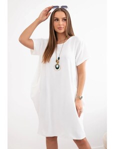 Kesi Dress with pockets and ecru pendant