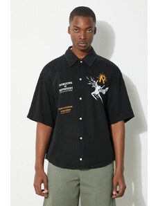 Πουκάμισο Represent Icarus Ss Shirt χρώμα: μαύρο, MLM228.01