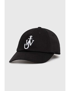 Βαμβακερό καπέλο του μπέιζμπολ JW Anderson Baseball Cap χρώμα: μαύρο, AC0198.FA0349.999