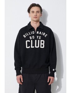 Βαμβακερή μπλούζα Billionaire Boys Club Collared Half Zip Sweater χρώμα: μαύρο, B24125