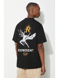 Βαμβακερό μπλουζάκι Represent Icarus ανδρικό, χρώμα: μαύρο, MLM467.01