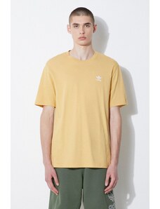 Βαμβακερό μπλουζάκι adidas Originals ανδρικό, χρώμα: κίτρινο, IR9695