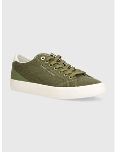 Πάνινα παπούτσια Tommy Hilfiger TH HI VULC LOW SUMMER CVS χρώμα: πράσινο, FM0FM05056