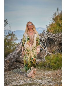 Islandboutique Long Dress Aisha Green Jungle