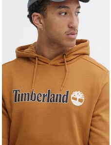 Μπλούζα Timberland χρώμα: καφέ, με κουκούλα, TB0A5UKKP471