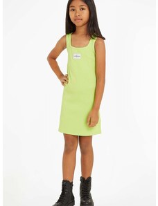 Παιδικό φόρεμα Calvin Klein Jeans χρώμα: πράσινο