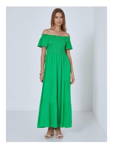 Celestino Βαμβακερό φόρεμα με σφηκοφωλιά πρασινο για Γυναίκα