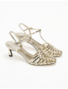 issue Open heel γόβες με πολλαπλά λουράκια και λεπτό τακούνι - Χρυσό - 048011