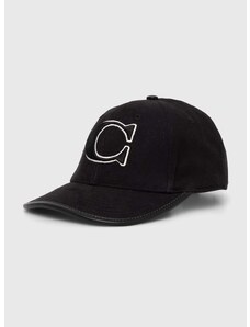 Βαμβακερό καπέλο του μπέιζμπολ Coach χρώμα: μαύρο