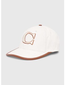 Βαμβακερό καπέλο του μπέιζμπολ Coach χρώμα: άσπρο