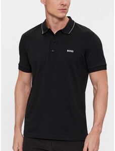 Boss Polo μπλούζα Paule 4 slim fit μαύρο βαμβακερό