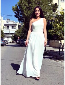 Amorada Maxi φόρεμα μουσελίνα "Giolandina" λευκό