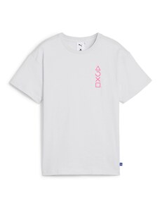 PUMA Μπλουζάκι 'PUMA X PLAYSTATION' μπλε / ροζ / ασημί / λευκό μαλλιού