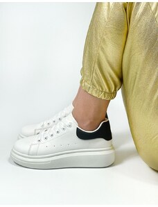 INSHOES Basic sneakers με κορδόνια και διπλή σόλα Λευκό/Μαύρο