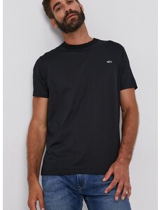 Βαμβακερό μπλουζάκι Paul&Shark χρώμα: μαύρο