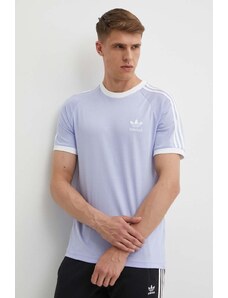 Βαμβακερό μπλουζάκι adidas Originals ανδρικό, χρώμα: μοβ, IS0614