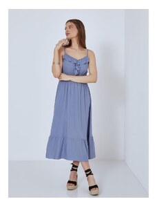 Celestino Midi φόρεμα με βολάν μπλε ραφ για Γυναίκα
