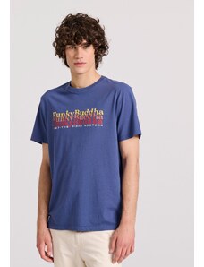 FUNKY BUDDHA T-shirt με colorblock branded τύπωμα