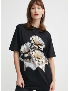 Βαμβακερό μπλουζάκι Stine Goya γυναικεία, χρώμα: μαύρο