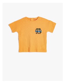 Koton T-Shirt Crew Neck Short Sleeve Car Print Λεπτομερής Βαμβάκι