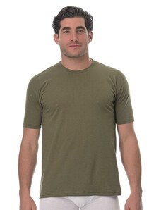 Vactive Ανδρικό βαμβακερό t-shirt σε χακί χρώμα - Medium
