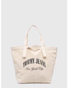 Τσάντα Tommy Jeans χρώμα: μπεζ, AW0AW15953