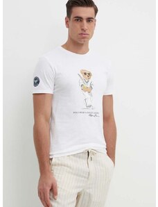 Βαμβακερό μπλουζάκι Polo Ralph Lauren ανδρικό, χρώμα: άσπρο, 710939647