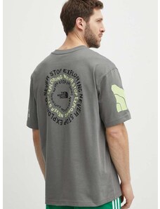 Βαμβακερό μπλουζάκι The North Face ανδρικό, χρώμα: γκρι, NF0A87F60UZ1
