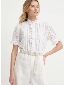 Βαμβακερό πουκάμισο Polo Ralph Lauren χρώμα: άσπρο, 211935147