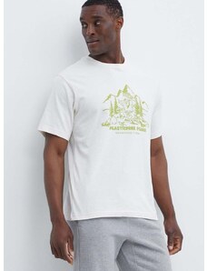 Βαμβακερό μπλουζάκι The North Face Patron Plasticfree Peaks ανδρικό, χρώμα: μπεζ, NF0A87DXQLI1