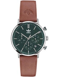 ADIDAS Code One Chronograph - AOSY22531, Silver case with Brown Leather Strap