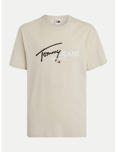 TOMMY HILFIGER Tommy Jeans ανδρικό βαμβακερό t-shirt μπεζ DM0DM18572-ACG