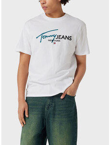 TOMMY HILFIGER Tommy Jeans ανδρικό βαμβακερό t-shirt λευκό DM0DM18572-YBR