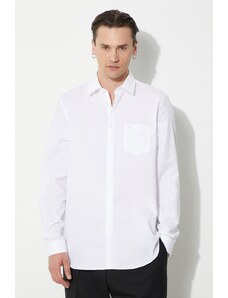 Βαμβακερό πουκάμισο Lacoste ανδρικό, χρώμα: άσπρο, CH8522