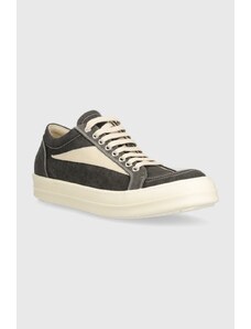 Πάνινα παπούτσια Rick Owens Denim Shoes Vintage Sneaks χρώμα: γκρι, DU01D1803.SCFLVS.7811