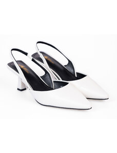 issue Μυερές open heel γόβες με λεπτό τακούνι - Λευκό - 030011