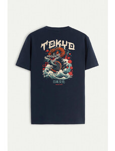 UnitedKind Tokyo Japanese Culture, T-Shirt σε μπλε χρώμα