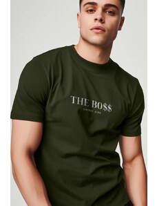 UnitedKind The Real Boss, T-Shirt σε χακί χρώμα