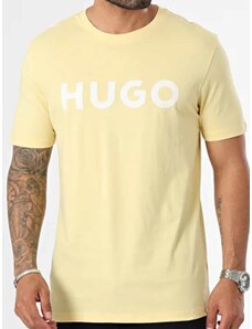 Hugo T-shirt Dulivio κανονική γραμμή κίτρινο βαμβακερό