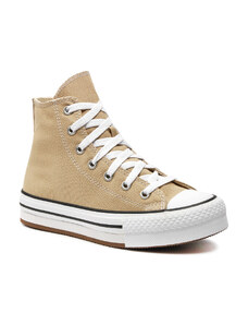 Converse Chuck Taylor All Star Eva Lift Kids Nutty Granola/White/Black Παιδικά Sneakers Μπεζ (A06344C)