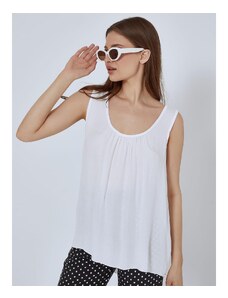 Celestino Oversized αμάνικη μπλούζα λευκο για Γυναίκα